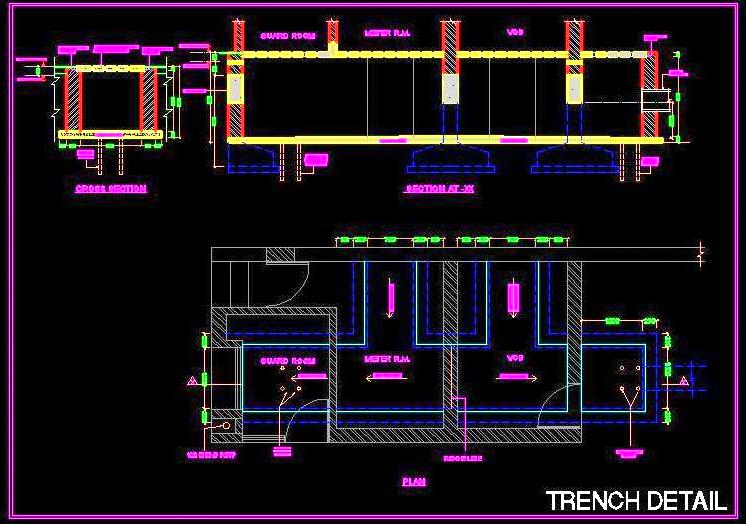 Trench Design DWG- Plan, Cross-Section, & PCC Slab